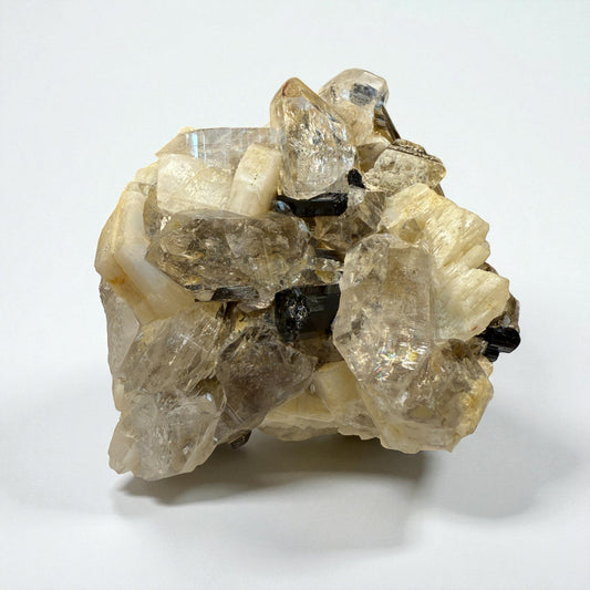 Black Tourmaline on Quartz Crystal and Muscovite from Gilgit | 104g - 5.5x5x3 cm