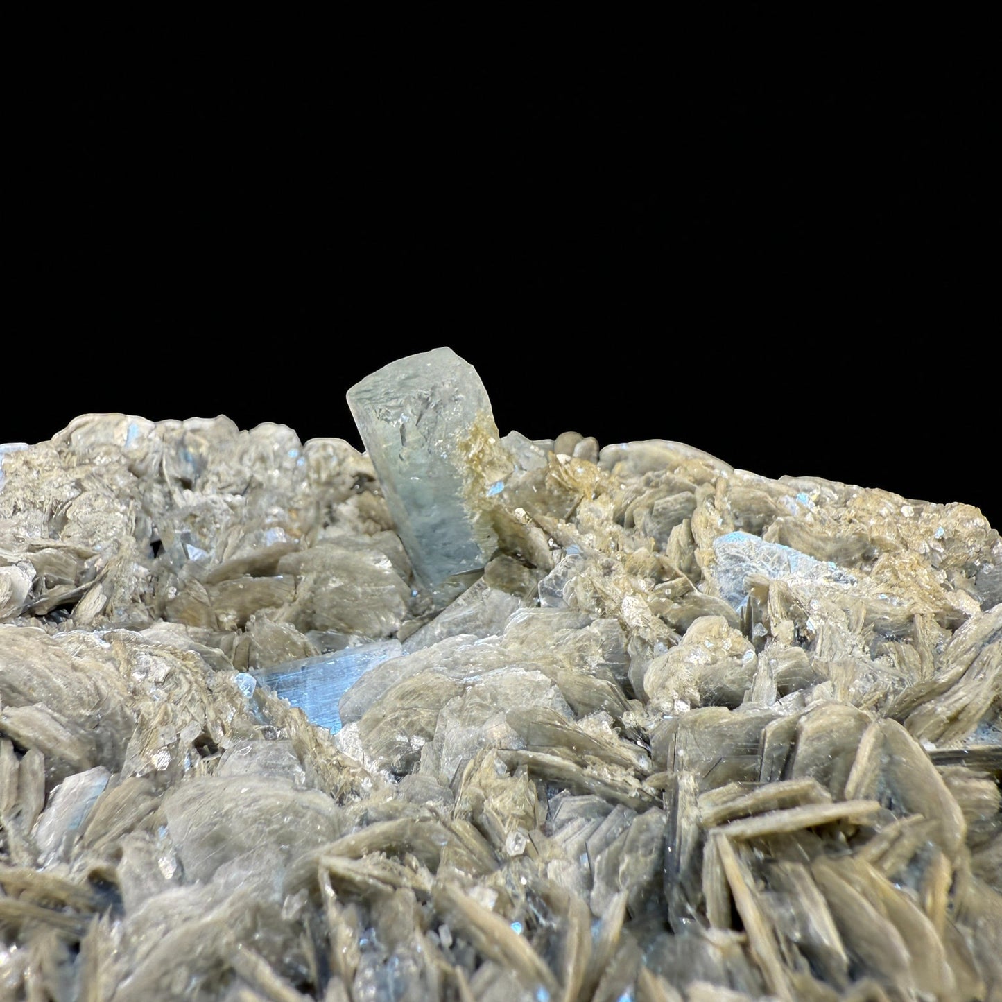 Aquamarine Crystal with Tourmaline - Nagar Valley - 1165 g - 16x12x6 cm
