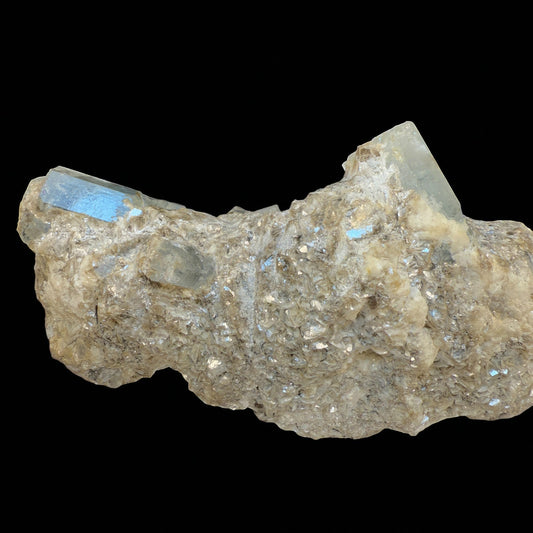 Aquamarine Crystal with Muscovite - Nagar Valley - 384g - 12x6x5.5 cm