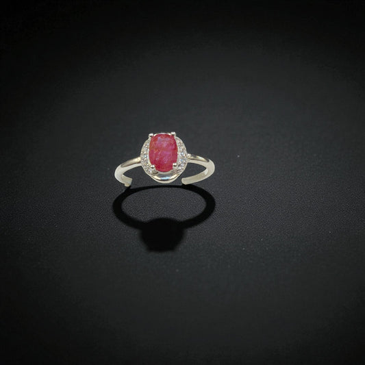 Red Ruby Ring – Natural Ruby on Polished Silver Band