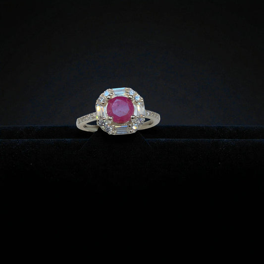 Natural Ruby Gemstone Ring Round Cut – Modern Minimalist Design