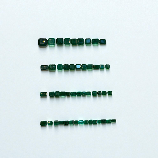 Emerald Gemstones Loose - 39 Carat lot - Swat Valley Emerald Cut