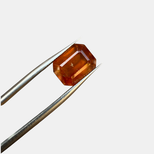 7.00 Carat Emerald Cut Natural Hessonite Garnet Loose Gemstone - Pakistan