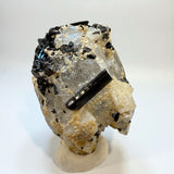 Black Tourmaline on Quartz Crystal - Skardu Valley - 162g - 6.5x5x4 cm