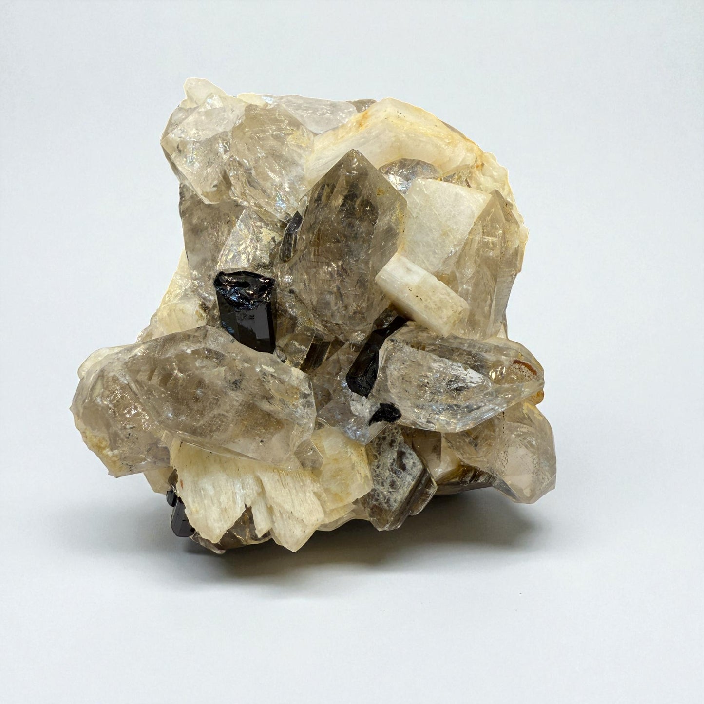 Black Tourmaline on Quartz Crystal and Muscovite from Gilgit | 104g - 5.5x5x3 cm