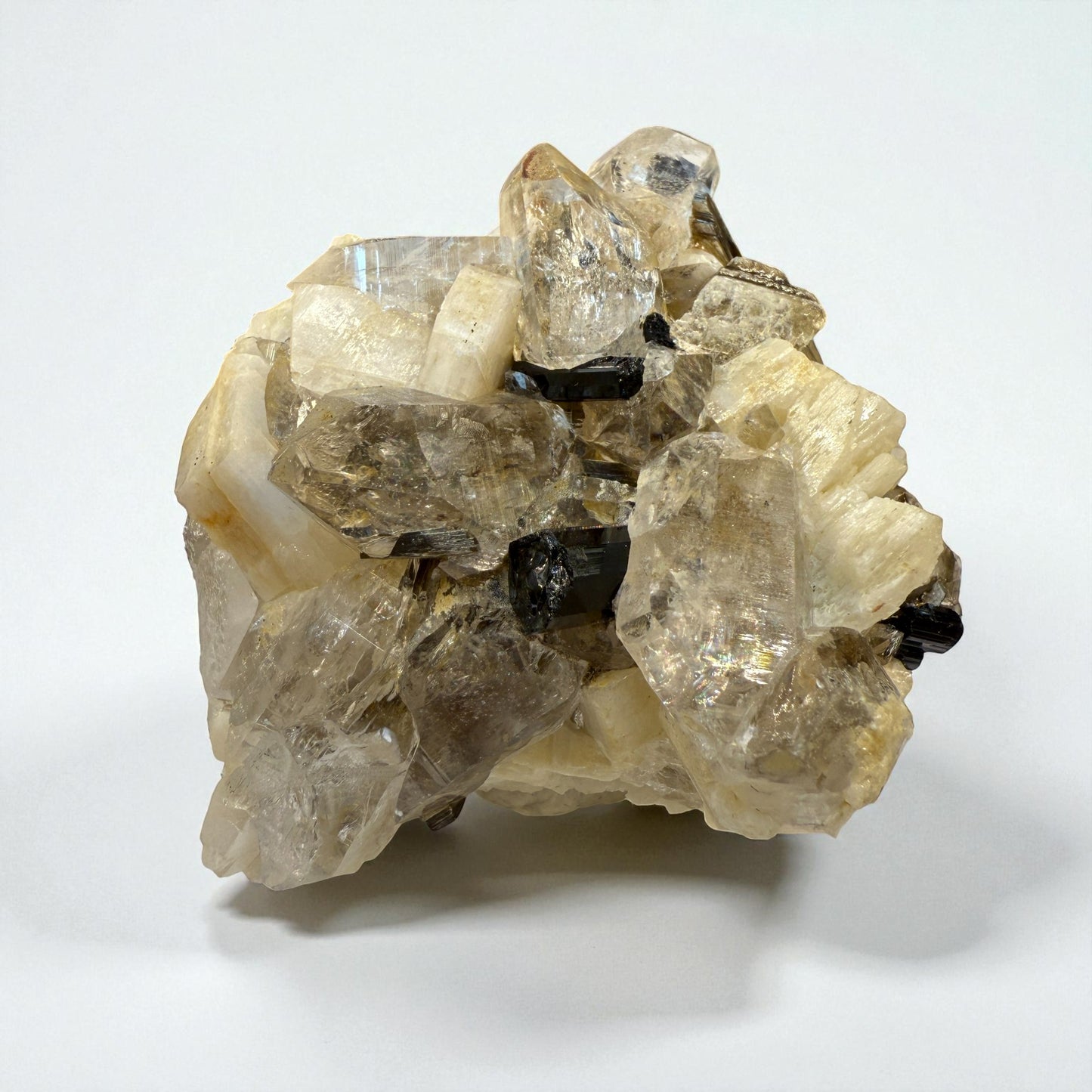 Black Tourmaline on Quartz Crystal and Muscovite from Gilgit | 104g - 5.5x5x3 cm