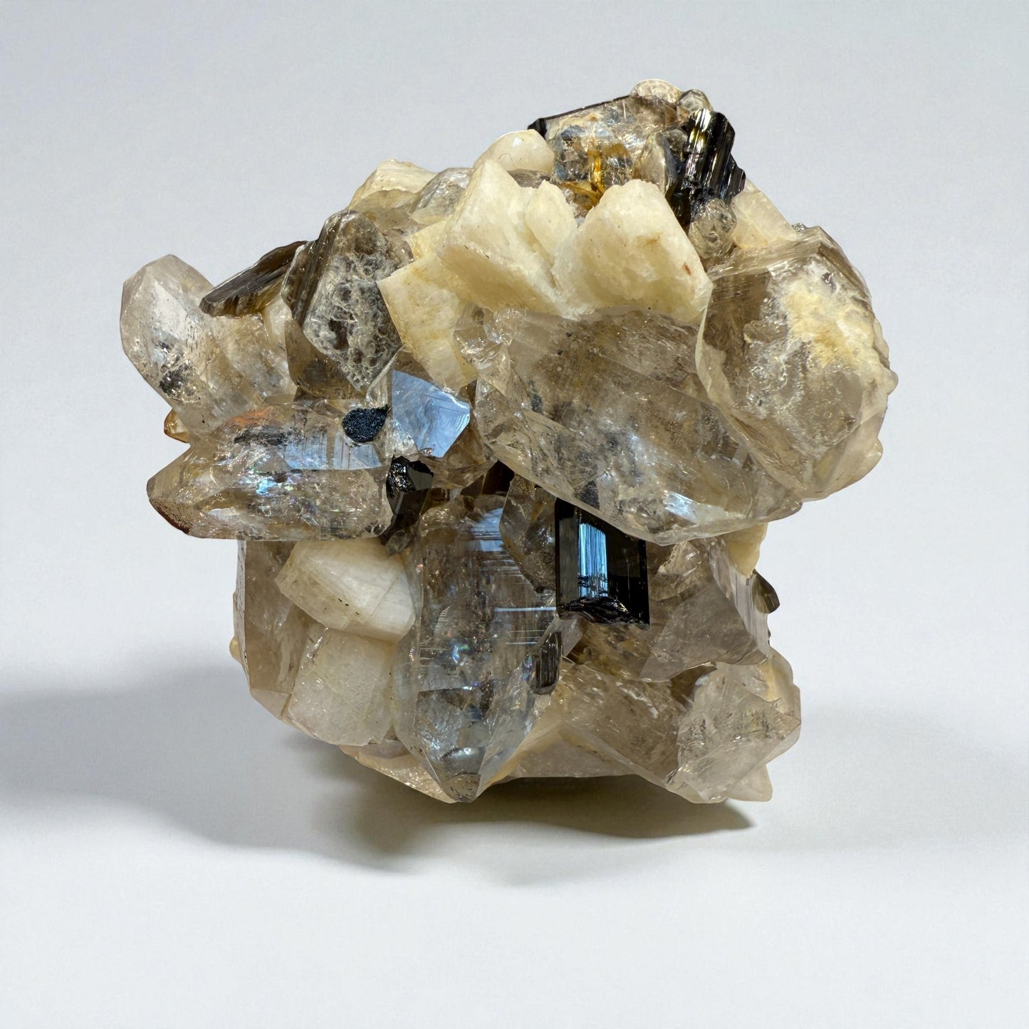 Black Tourmaline on Quartz Crystal and Muscovite from Gilgit | 104g - 5.5x5x3 cm