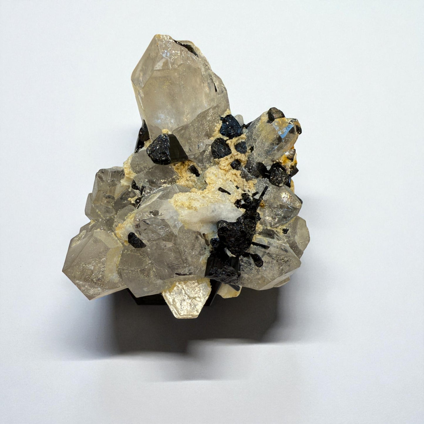 Black Tourmaline on Quartz - Skardu Pakistan - 86g - 5x5x4 cm