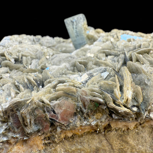 Aquamarine Crystal with Tourmaline - Nagar Valley - 1165 g - 16x12x6 cm