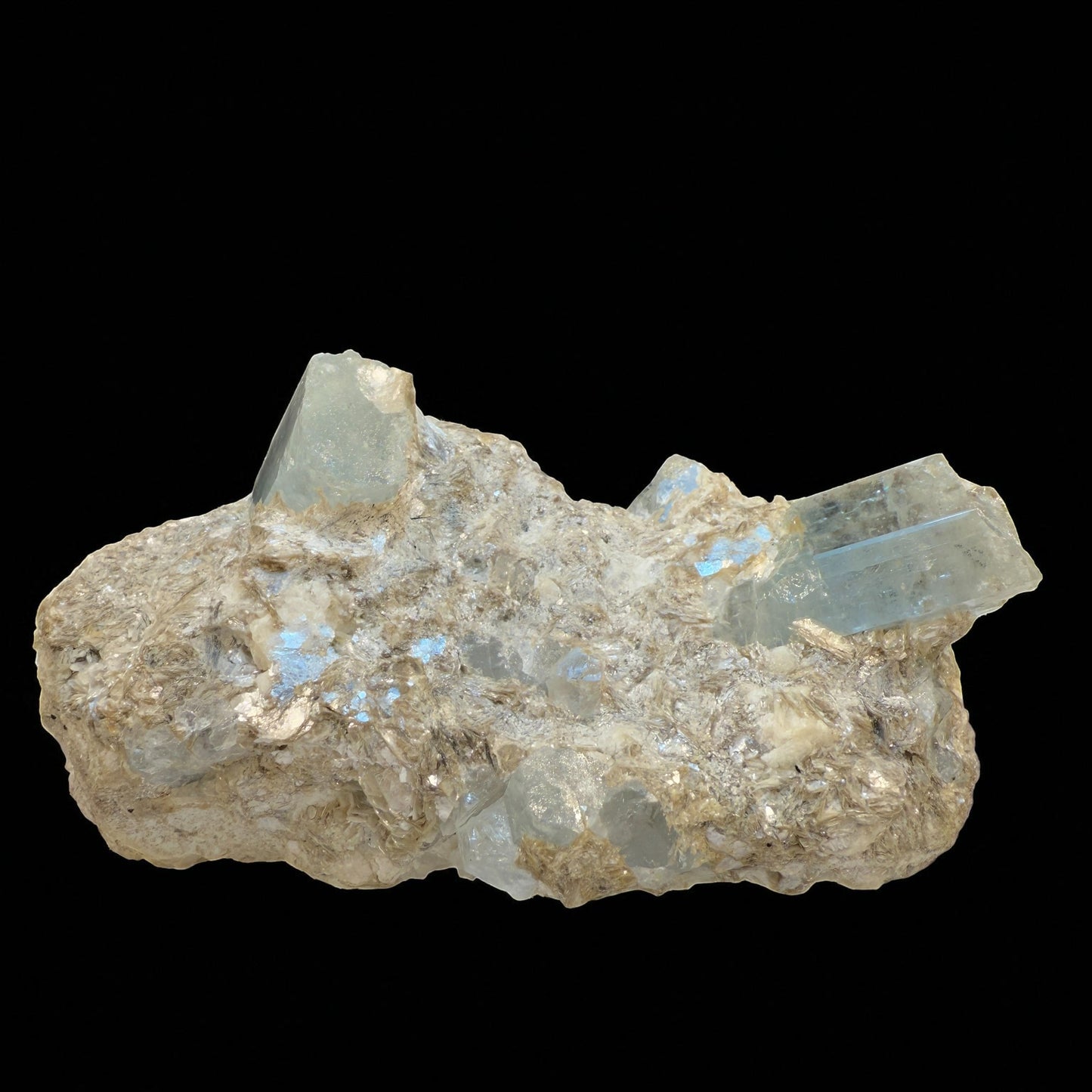 Aquamarine Crystal with Muscovite - Nagar Valley - 384g - 12x6x5.5 cm