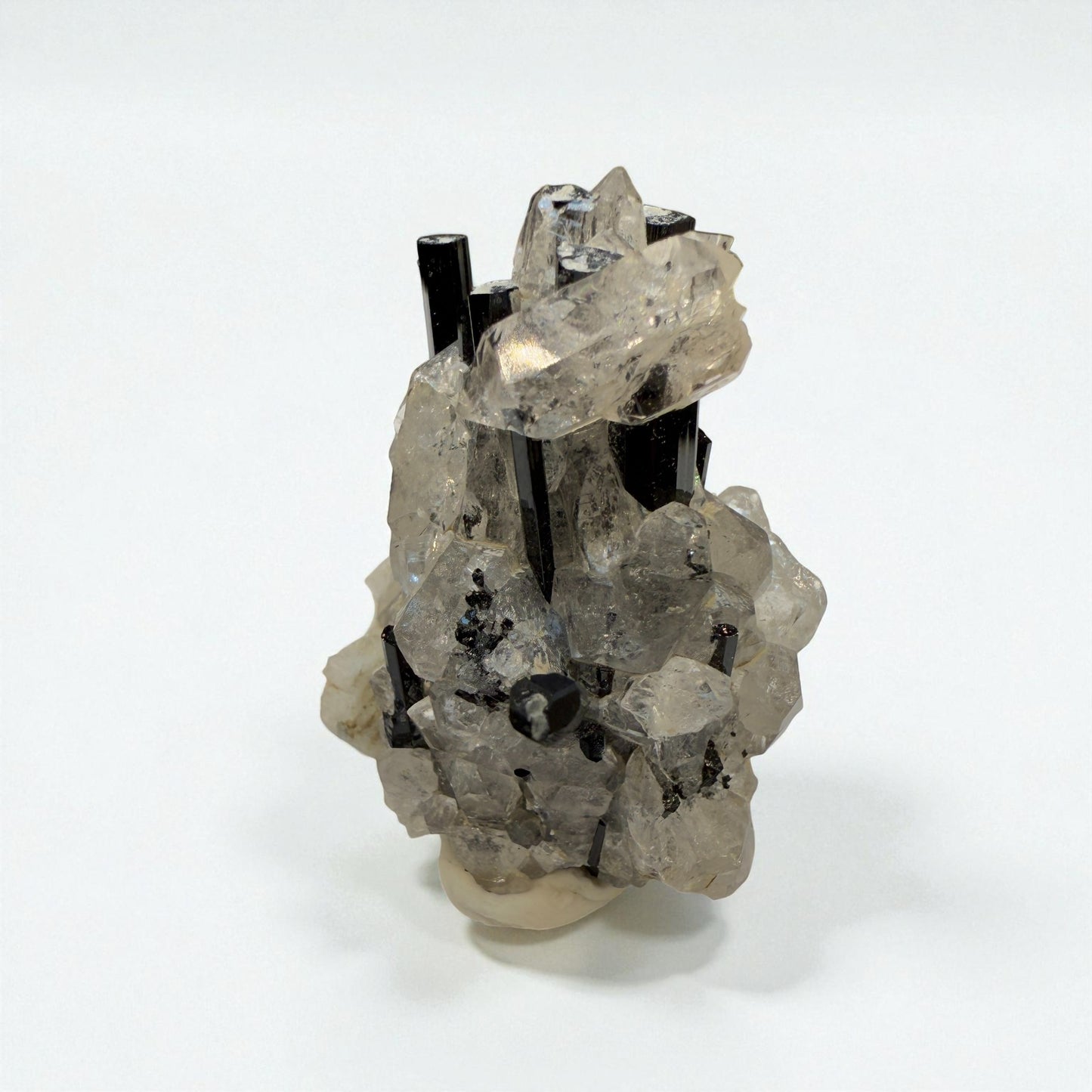 Black Tourmaline on Quartz - Skardu Pakistan - 17g - 3.5x3.x1.5 cm