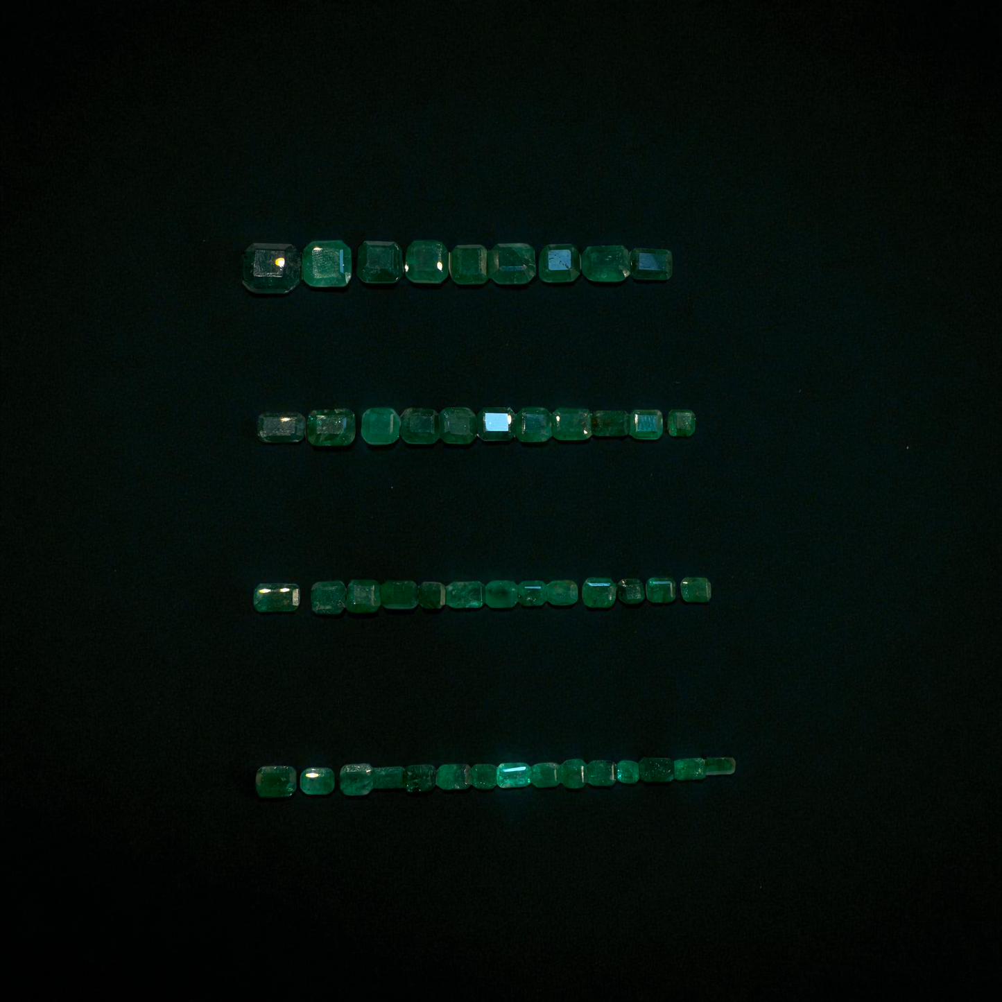 Emerald Gemstones Loose - 39 Carat lot - Swat Valley Emerald Cut