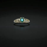Natural Emerald Ring in Silver with Sparkling quartz