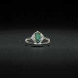 Natural Emerald Ring with Silver