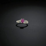 Natural Ruby Ring Oval Cut with Silver for Women