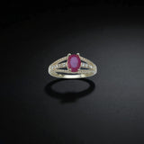 Ruby Engagement Ring – Brilliant Red Gem on Silver Band