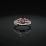 Natural Ruby Gemstone Ring – Vibrant Red Stone on Elegant Silver Band
