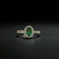 Natural Emerald Ring with Silver - Emerald Cut