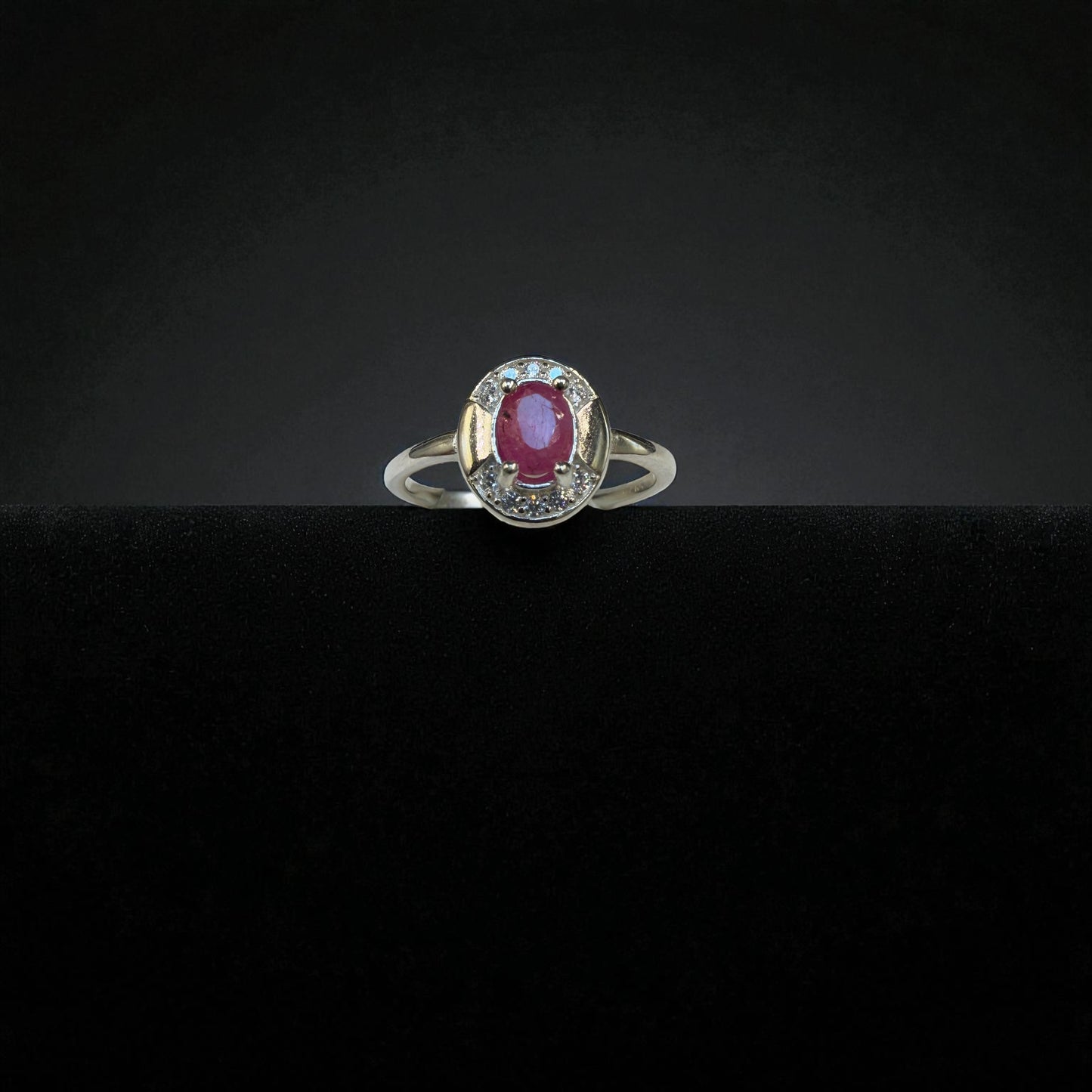 Minimal Ruby Ring – Natural Red Ruby on Silver Band