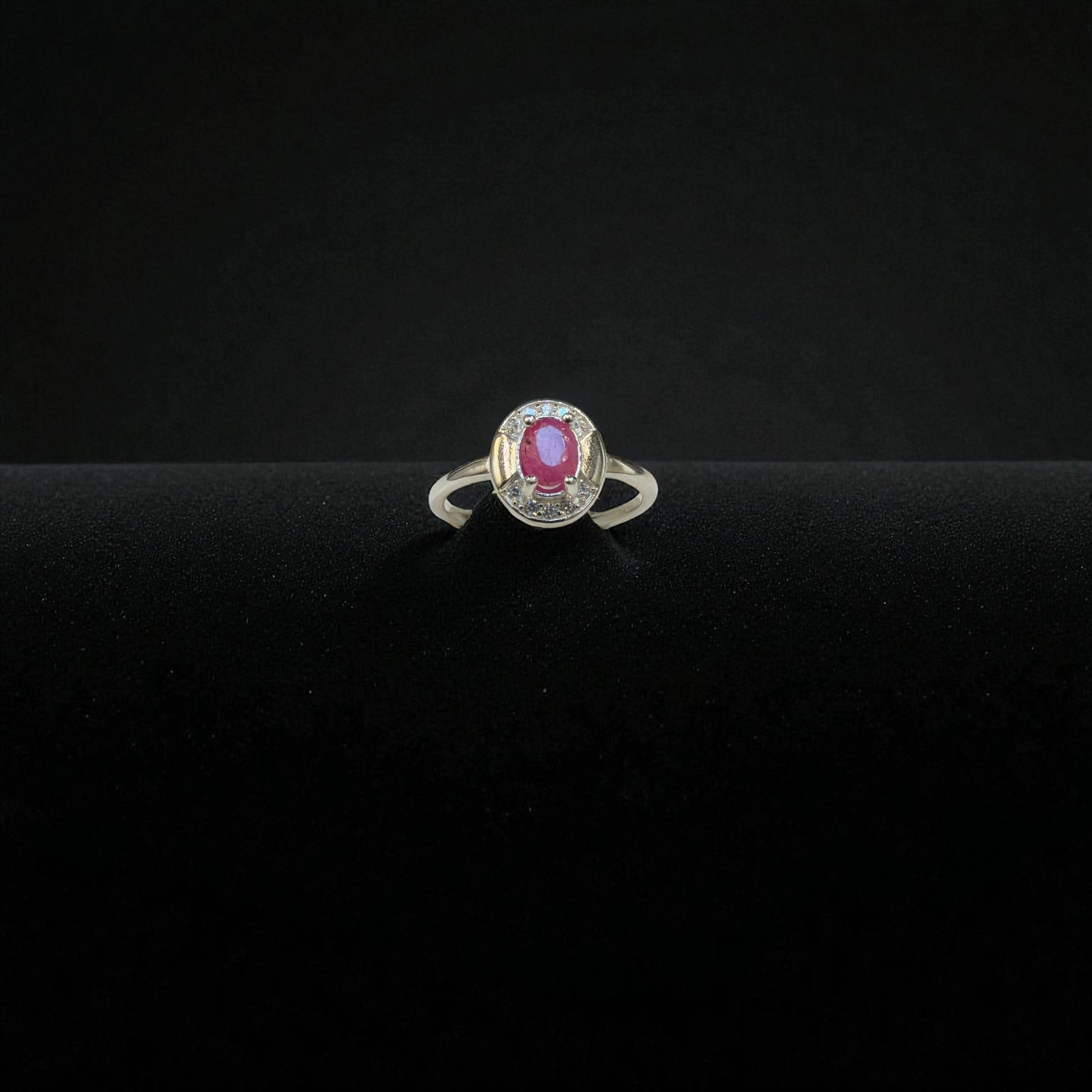 Minimal Ruby Ring – Natural Red Ruby on Silver Band