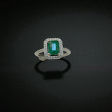 Natural Emerald Ring in Silver - Emerald Cut from Swat