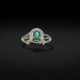 Natural Emerald Ring in Silver for Women