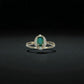 Natural Emerald Ring in Silver with quartz