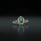 Natural Emerald Ring in Silver with quartz