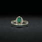 Natural Emerald Ring in Silver with quartz
