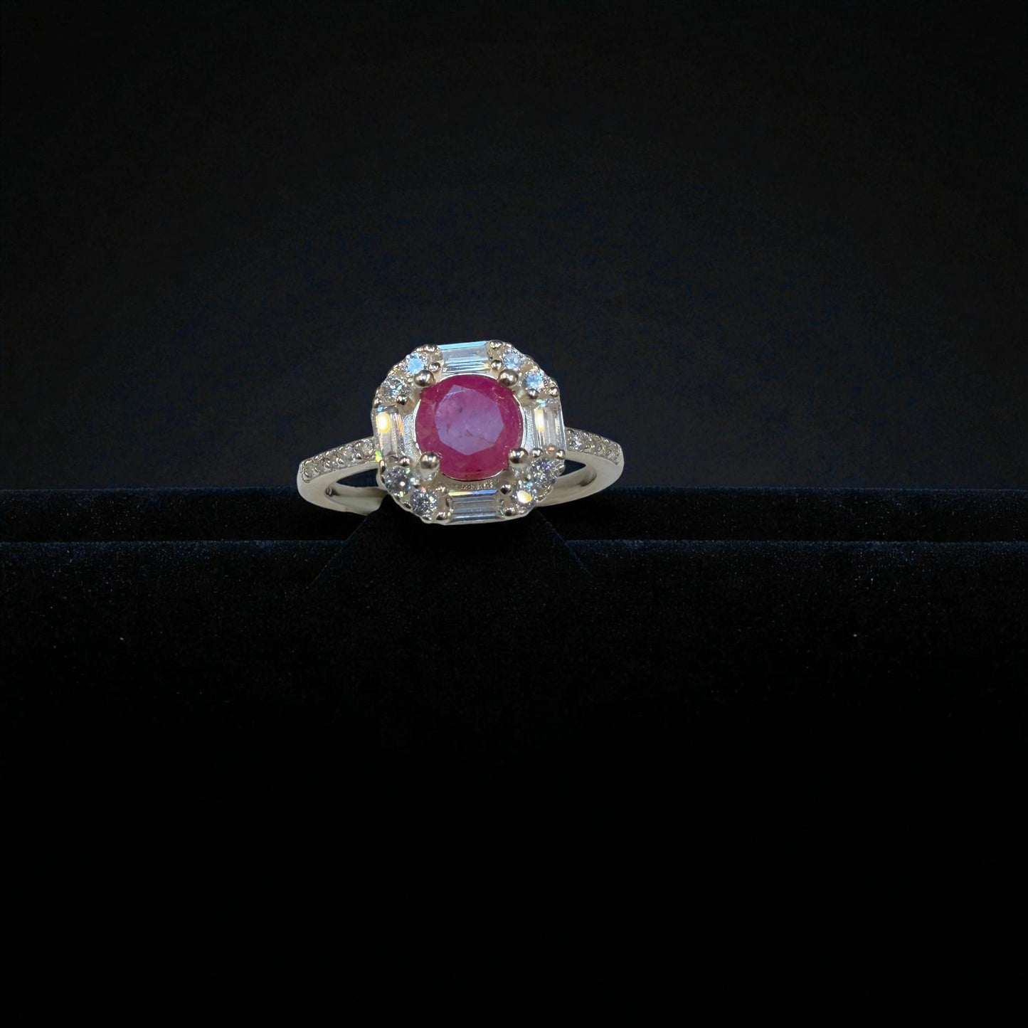 Natural Ruby Gemstone Ring Round Cut – Modern Minimalist Design