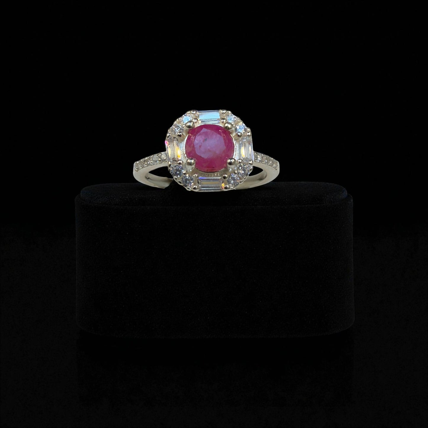 Natural Ruby Gemstone Ring Round Cut – Modern Minimalist Design