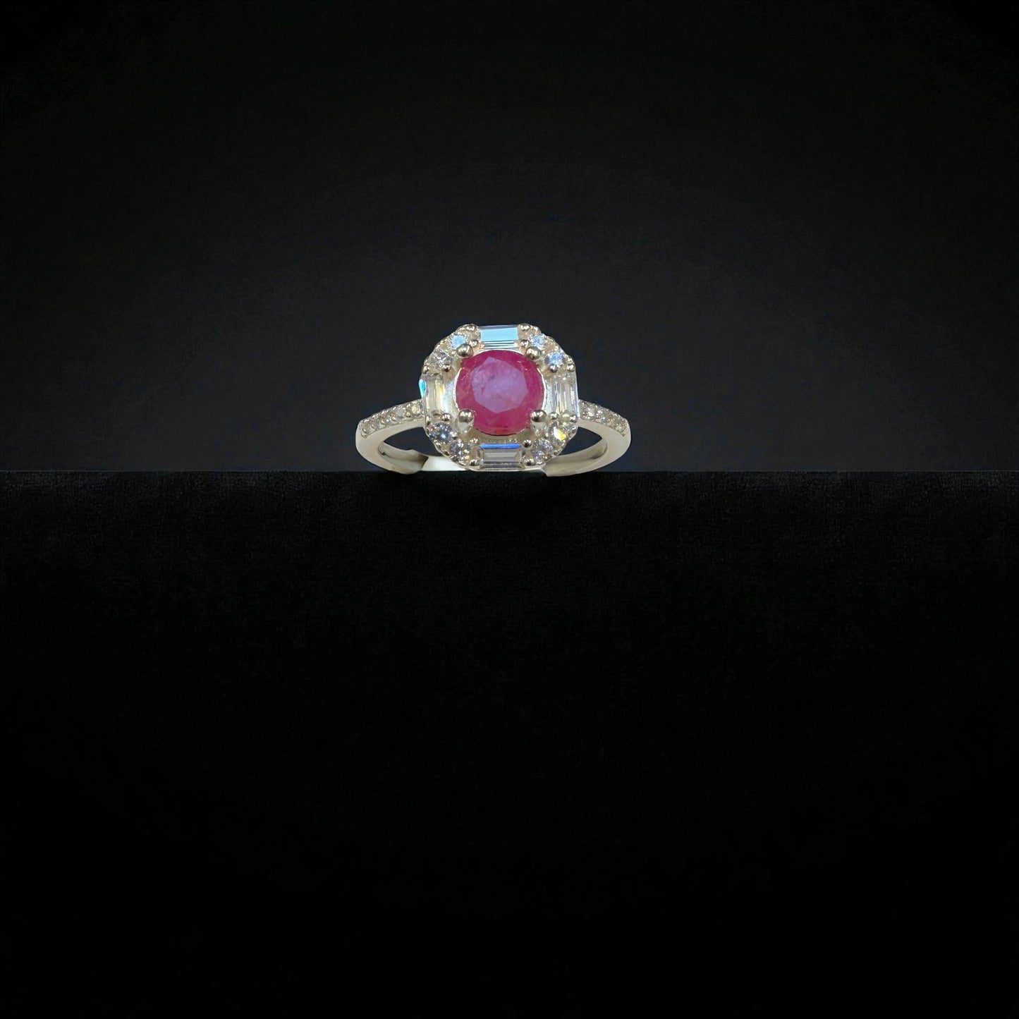 Natural Ruby Gemstone Ring Round Cut – Modern Minimalist Design