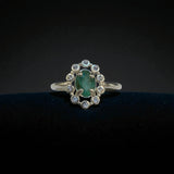 Natural Emerald Ring in Silver with unique design