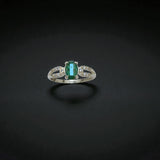 Natural Emerald Ring in Silver with Brilliant Luster