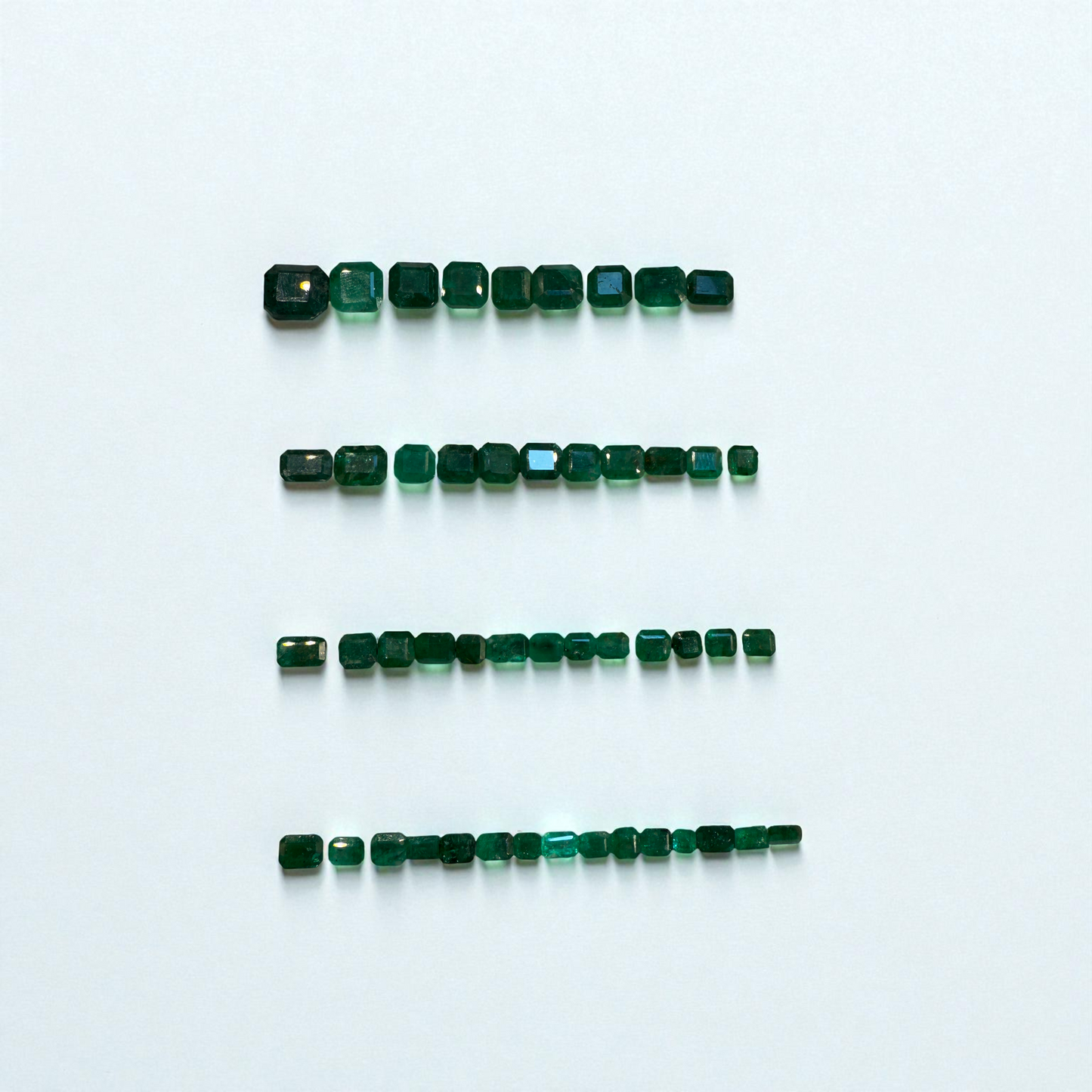Emerald Gemstones Loose - 39 Carat lot - Swat Valley Emerald Cut
