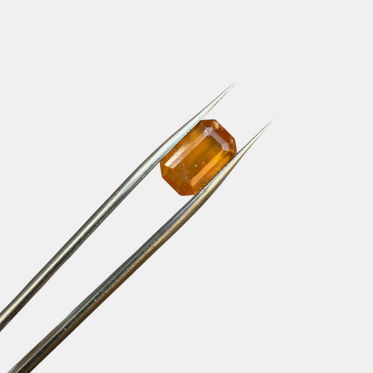 4.75 Carat Emerald Cut Cinnamon Hessonite Garnet Loose Gemstone - Pakistan