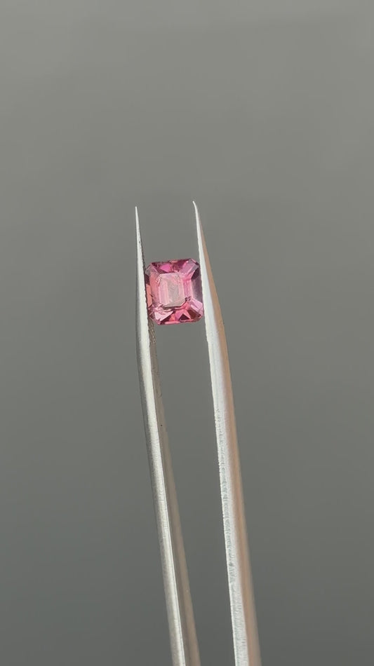1.70 Carat Natural Afghan Pink Tourmaline Emerald Cut Loose Gemstone